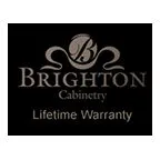 A black and silver logo for brighton cabinetry.